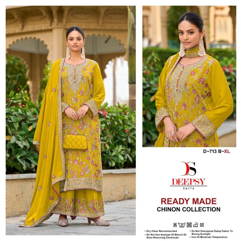 Stylish Deepsy D 713 Chinon Embroidered Ready Made Pakistani Collection Wholesale 2026