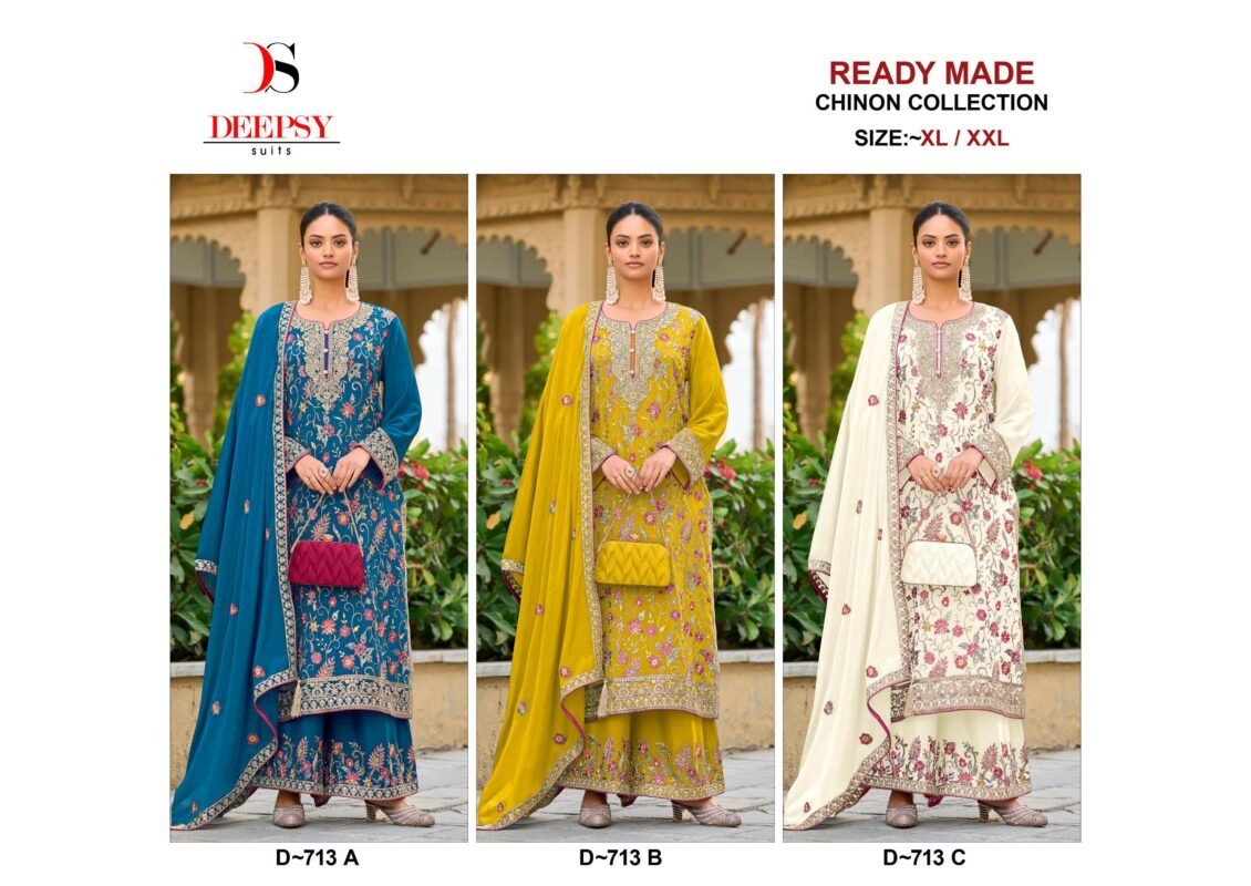 Stylish Deepsy D 713 Chinon Embroidered Ready Made Pakistani Collection Wholesale 2026