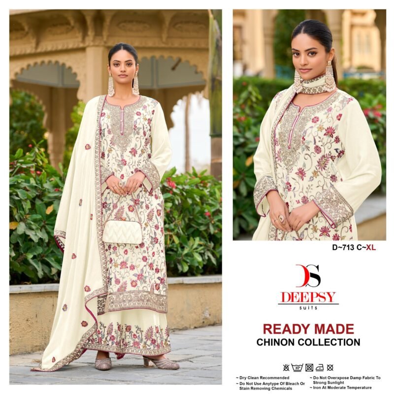 Stylish Deepsy D 713 Chinon Embroidered Ready Made Pakistani Collection Wholesale 2026