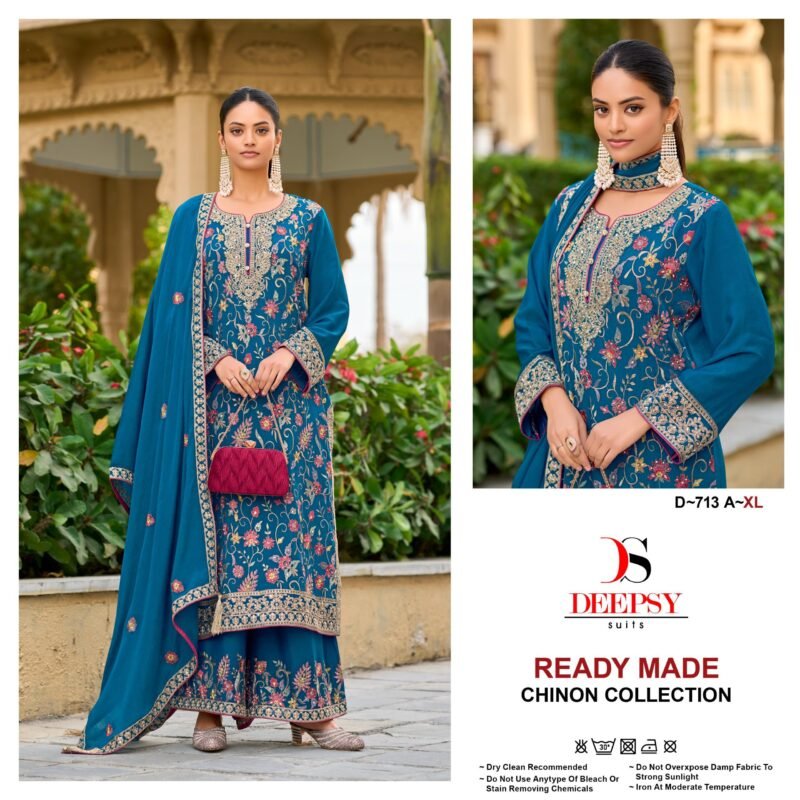 Stylish Deepsy D 713 Chinon Embroidered Ready Made Pakistani Collection Wholesale 2026