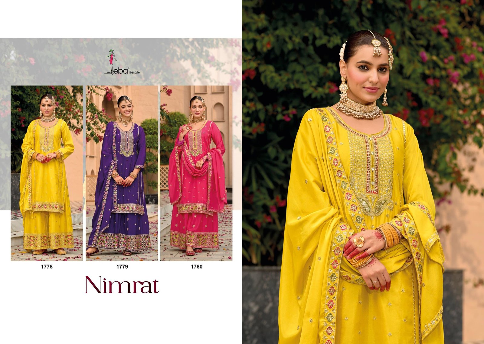 Stylish Eba Nimrat Series 1778 To 1780 Chinon Ready Made Suits Collection Wholesale 2026