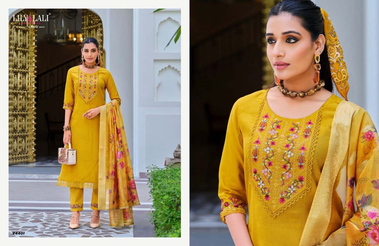 Beautiful Lily And Lali Malvika Vol 3 Viscose Handwork Kurti Pant With Dupatta Wholesale 2026