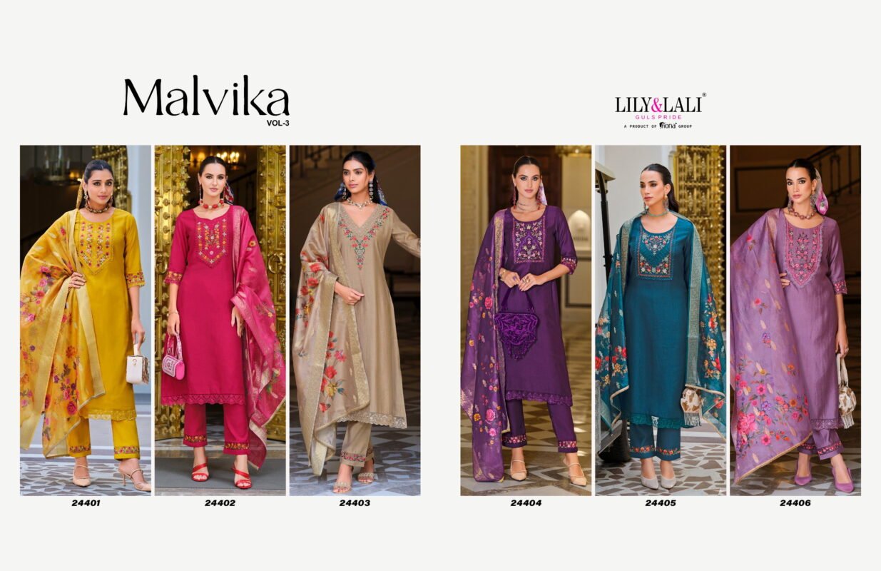 Beautiful Lily And Lali Malvika Vol 3 Viscose Handwork Kurti Pant With Dupatta Wholesale 2026
