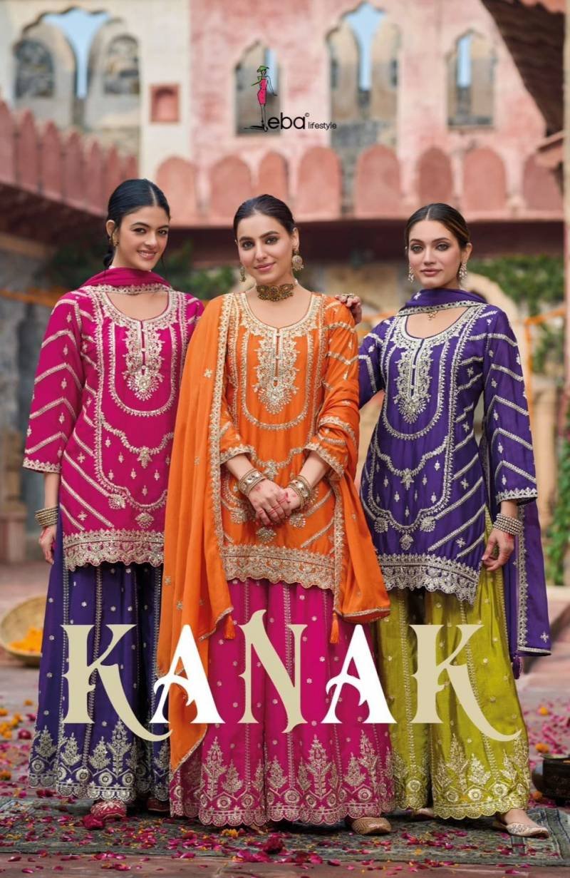 Eba Kanak Chinon Embroidered Ready Made Suits Collection Wholesale