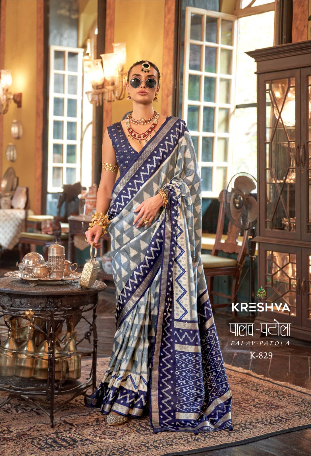 Kreshva Palav Patola Pv Silk Printed Fancy Saree Collection Wholesale