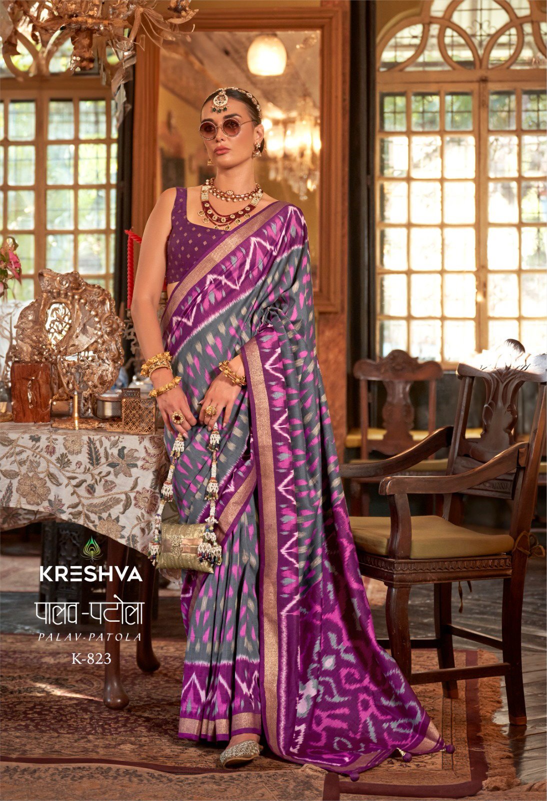 Beautiful Kreshva Palav Patola Pv Silk Printed Fancy Saree Collection Wholesale 2026