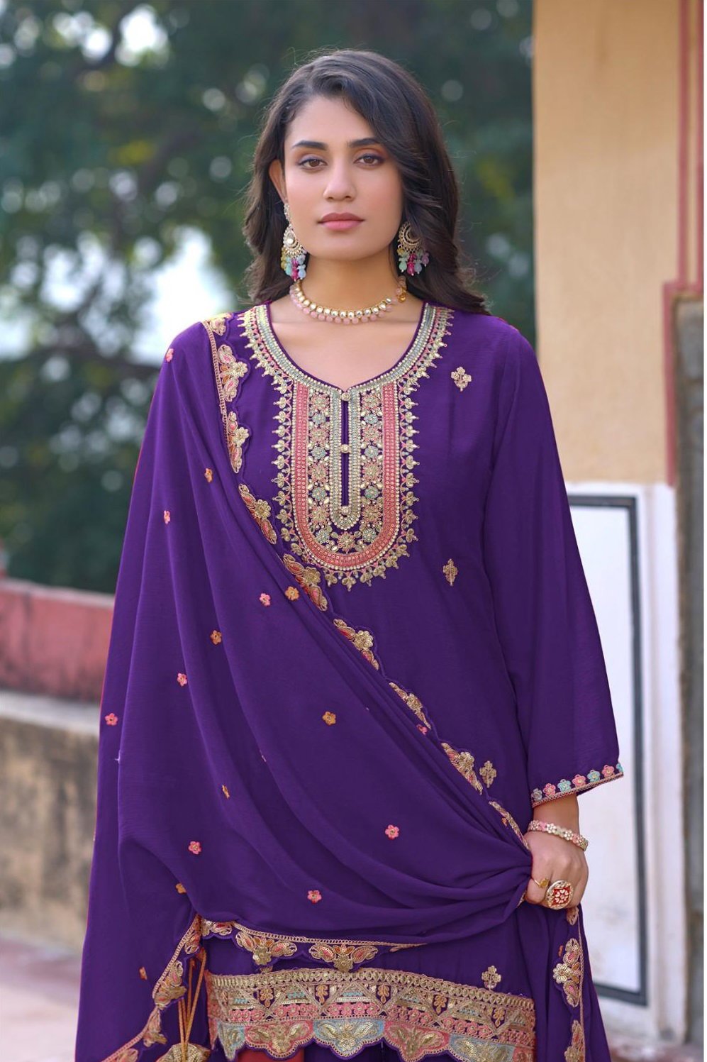 Deepsy D 717 Chinon Embroidered Ready Made Pakistani Collection Wholesale