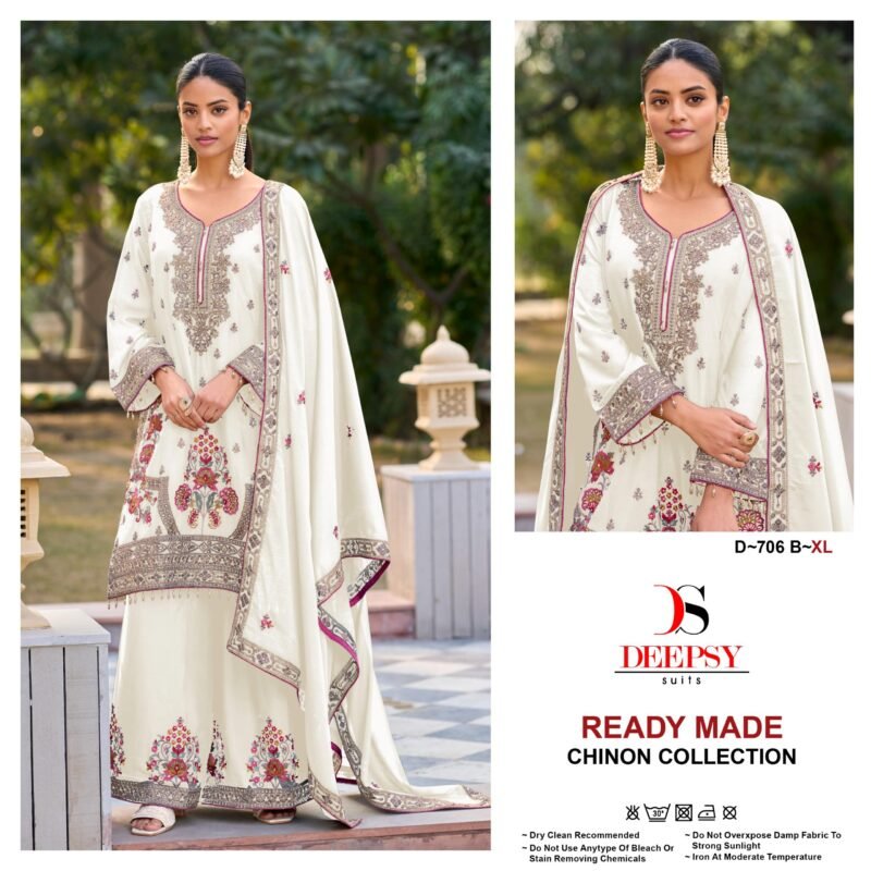 Launching Deepsy D 706 Chinon Embroidered Ready Made Pakistani Collection Wholesale 2026