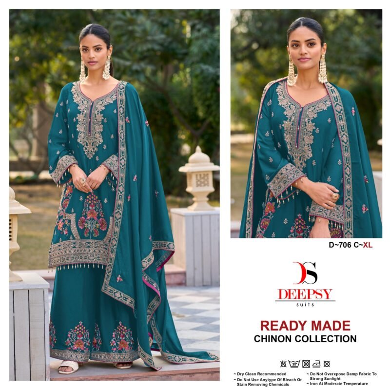 Launching Deepsy D 706 Chinon Embroidered Ready Made Pakistani Collection Wholesale 2026