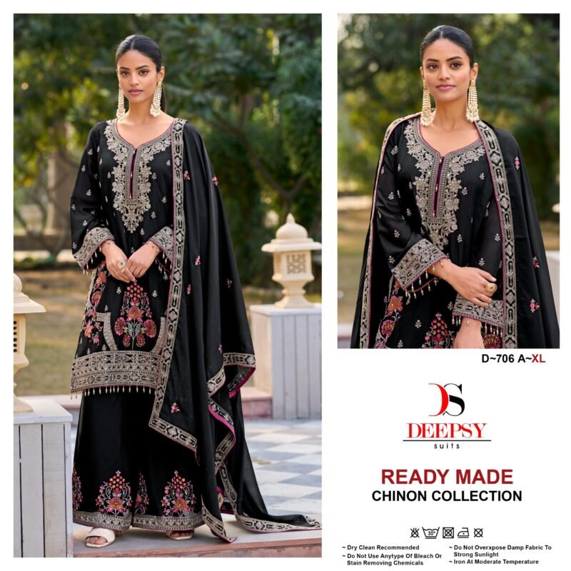 Launching Deepsy D 706 Chinon Embroidered Ready Made Pakistani Collection Wholesale 2026