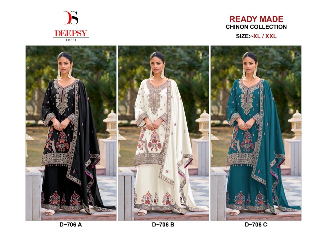 Launching Deepsy D 706 Chinon Embroidered Ready Made Pakistani Collection Wholesale 2026