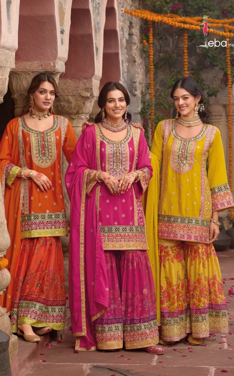 Eba Rang 2 Chinon Embroidered Ready Made Collection Wholesale