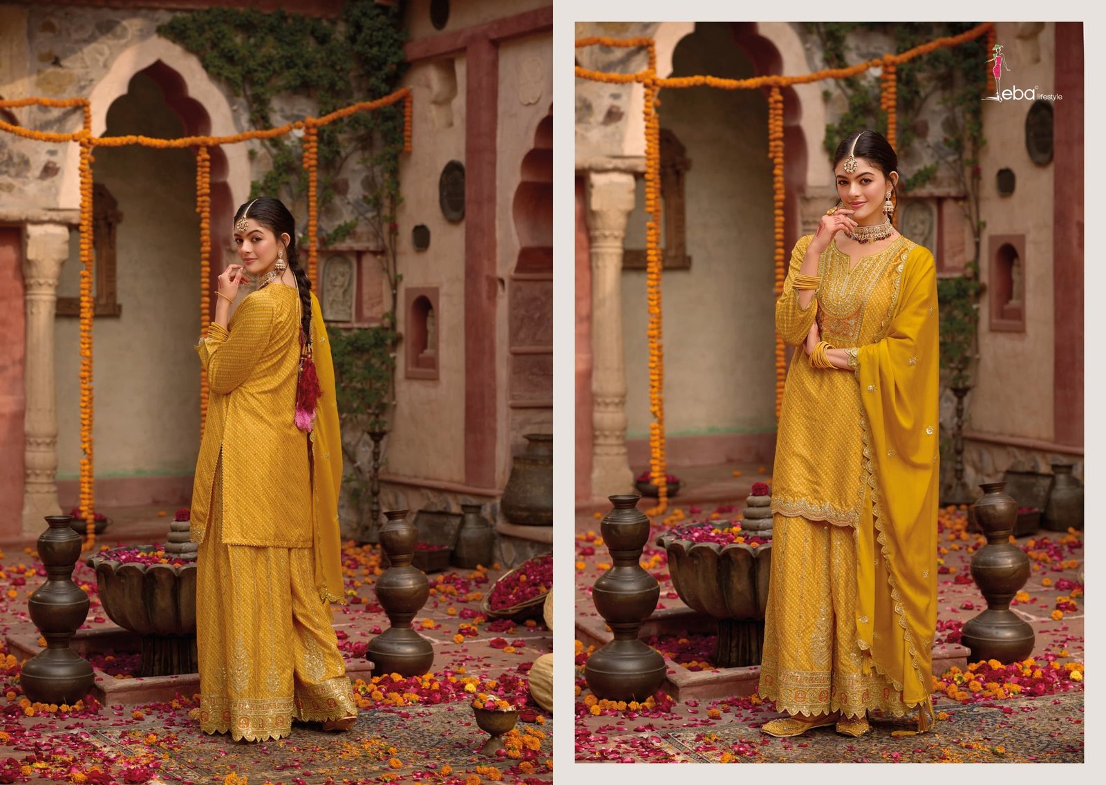 Latest Eba Rashmika Chinon Digital Printed Embroidered Ready Made Collection Wholesale 2026