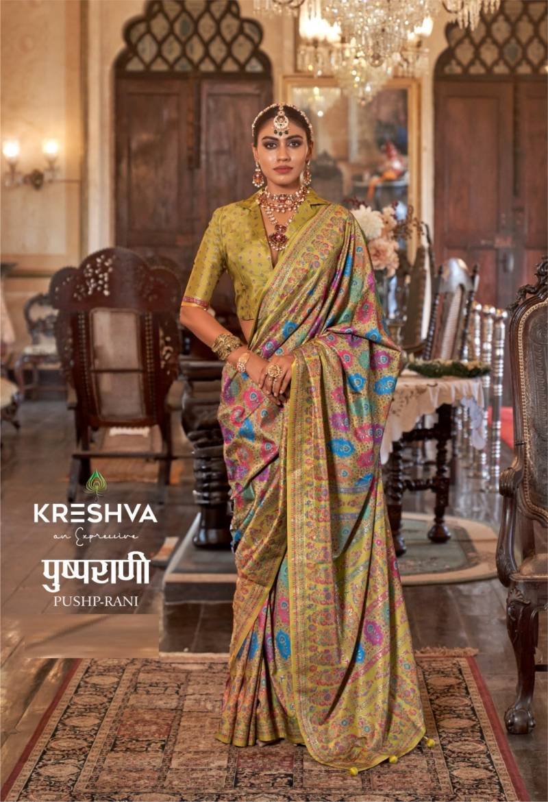 Kreshva Pushp Rani Silk Fancy Printed Saree Collection Wholesale