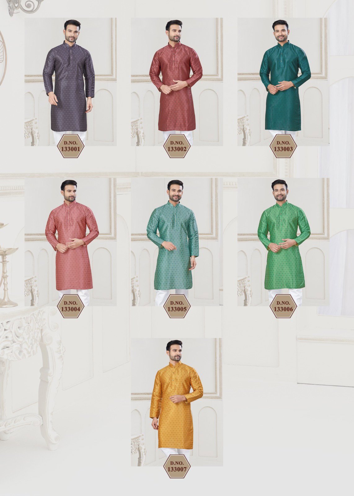 Latest Outluk Vol 133 Jacquard Silk Digital Printed Mens Kurta With Pyjama Wholesale 2026