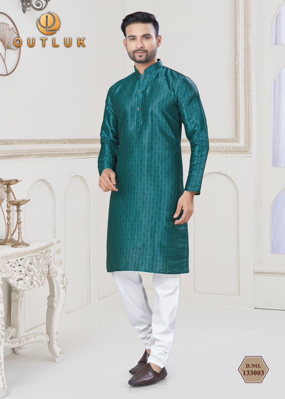 Latest Outluk Vol 133 Jacquard Silk Digital Printed Mens Kurta With Pyjama Wholesale 2026