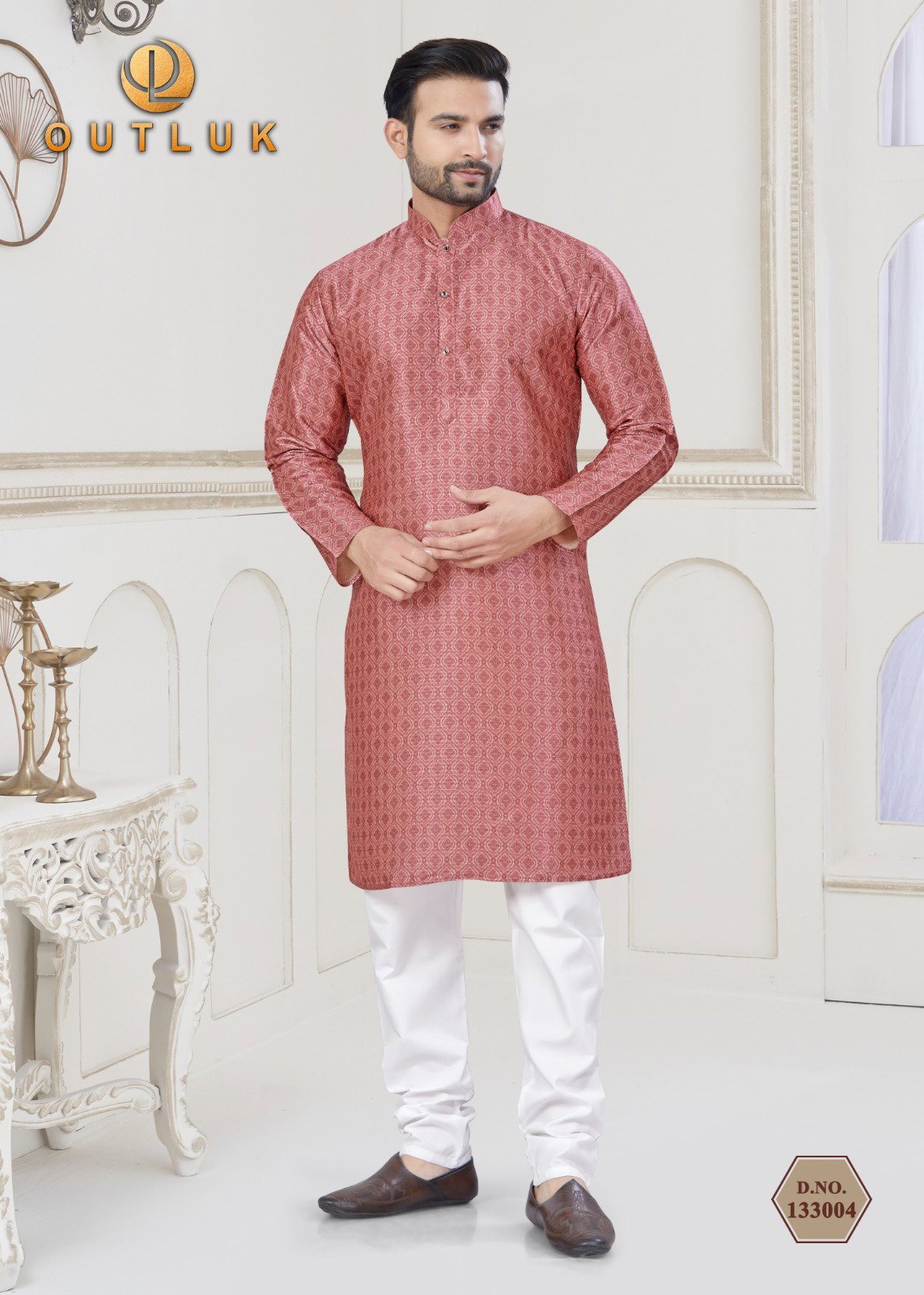 Latest Outluk Vol 133 Jacquard Silk Digital Printed Mens Kurta With Pyjama Wholesale 2026
