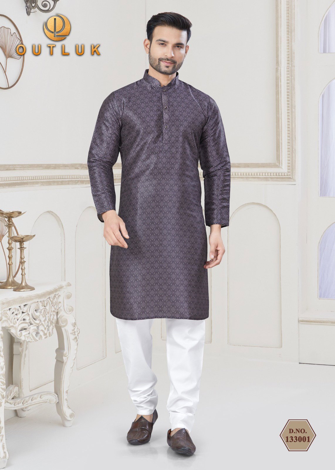 Latest Outluk Vol 133 Jacquard Silk Digital Printed Mens Kurta With Pyjama Wholesale 2026