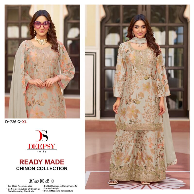 Beautiful Deepsy D 726 Chinon Embroidered Ready Made Pakistani Collection Wholesale 2026