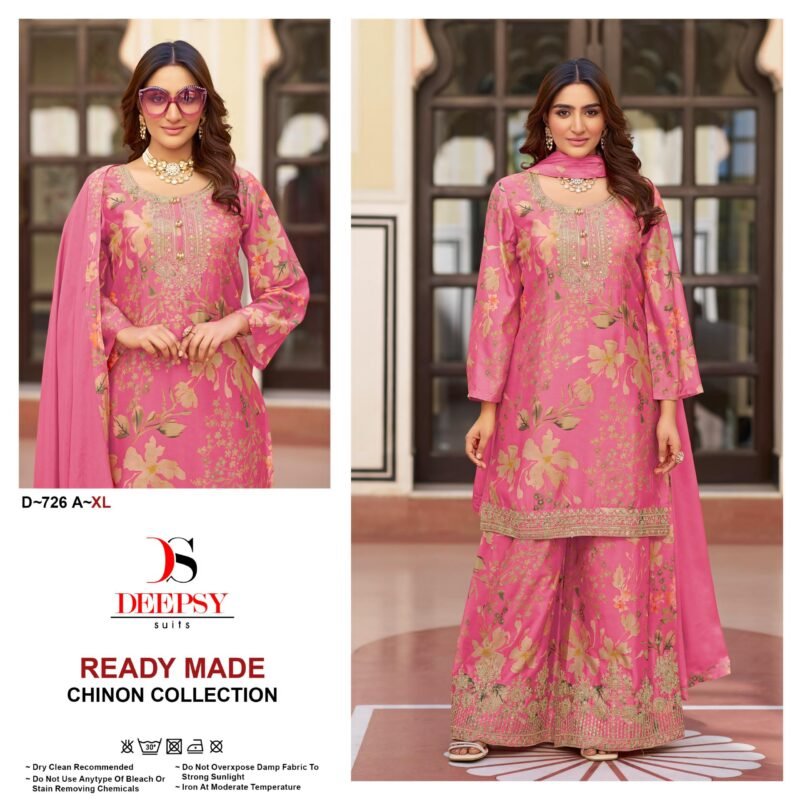 Beautiful Deepsy D 726 Chinon Embroidered Ready Made Pakistani Collection Wholesale 2026