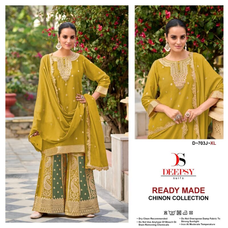 Buy Deepsy D 703 Chinon Embroidered Ready Made Pakistani Collection Wholesale 2026