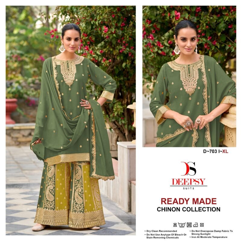 Buy Deepsy D 703 Chinon Embroidered Ready Made Pakistani Collection Wholesale 2026
