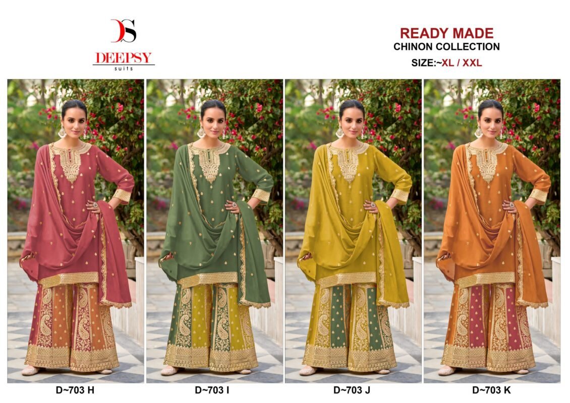 Buy Deepsy D 703 Chinon Embroidered Ready Made Pakistani Collection Wholesale 2026