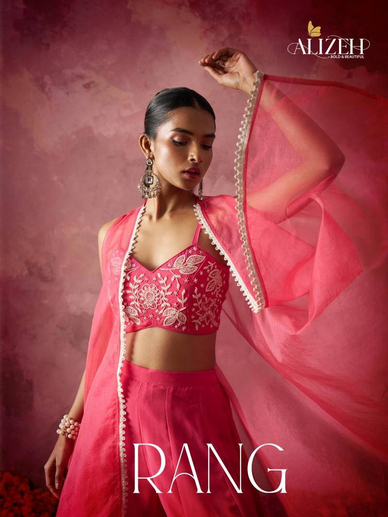 Alizeh Rang Georgette Designer Indo Western Collection Wholesale