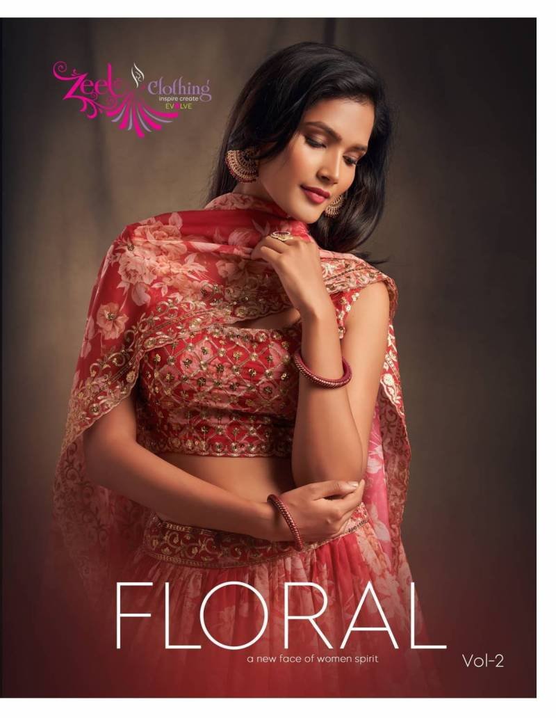 Zeel Floral Vol 2 Organza Designer Lehenga Choli Collection Wholesale