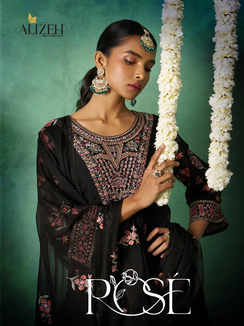 Alizeh Rose Organza Designer Salwar Kameez Collection Wholesale