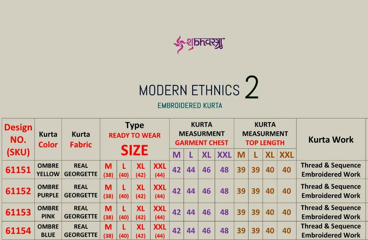 Launching Shubhvastra Modern Ethnics 2 Georgette Mens Kurta Collection Wholesale 2026