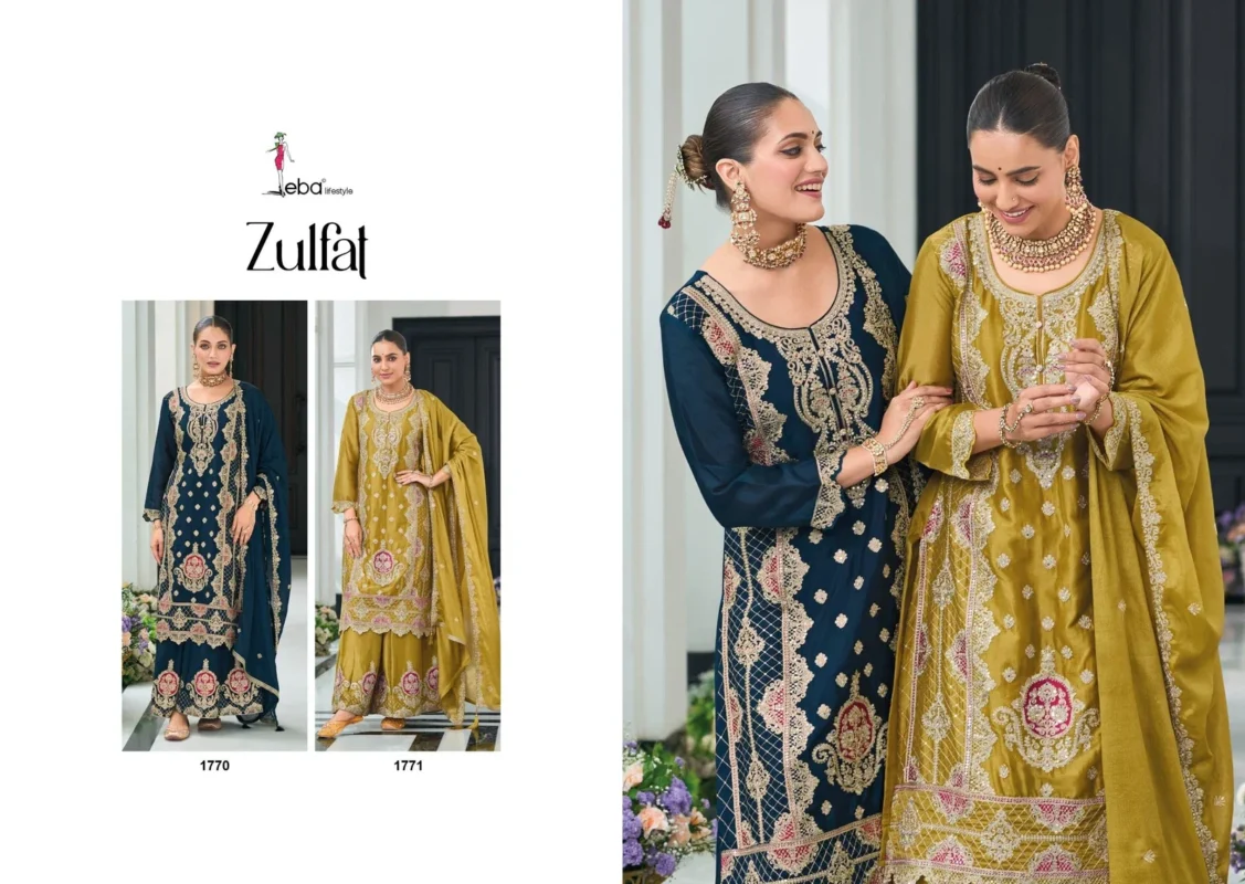 Beautiful Eba Zulfat Chinon Embroidered Ready Made Suits Collection Wholesale 2026