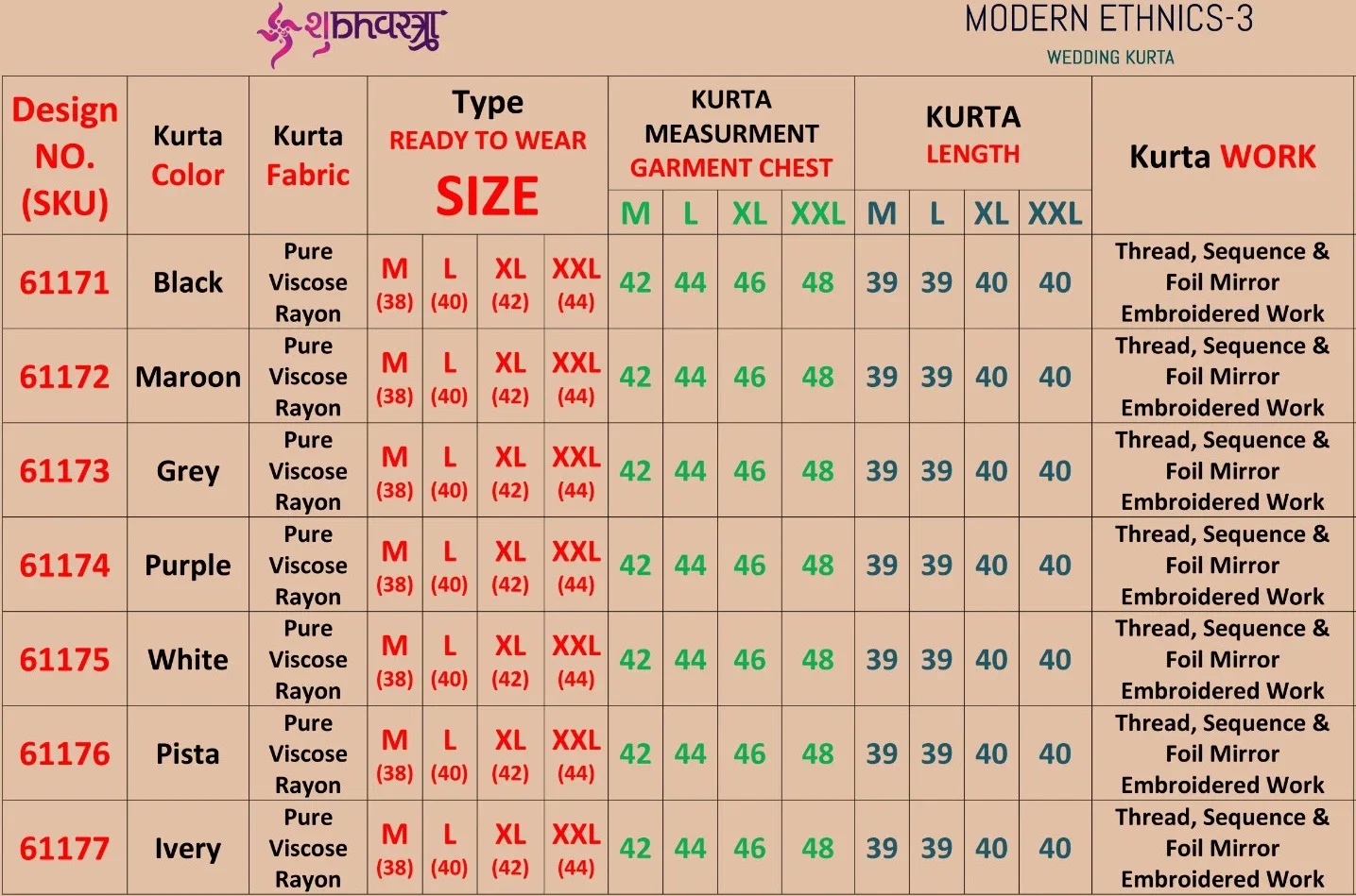 Stylish Shubhvastra Modern Ethnics 3 Viscose Rayon Mens Kurta Collection Wholesale 2026