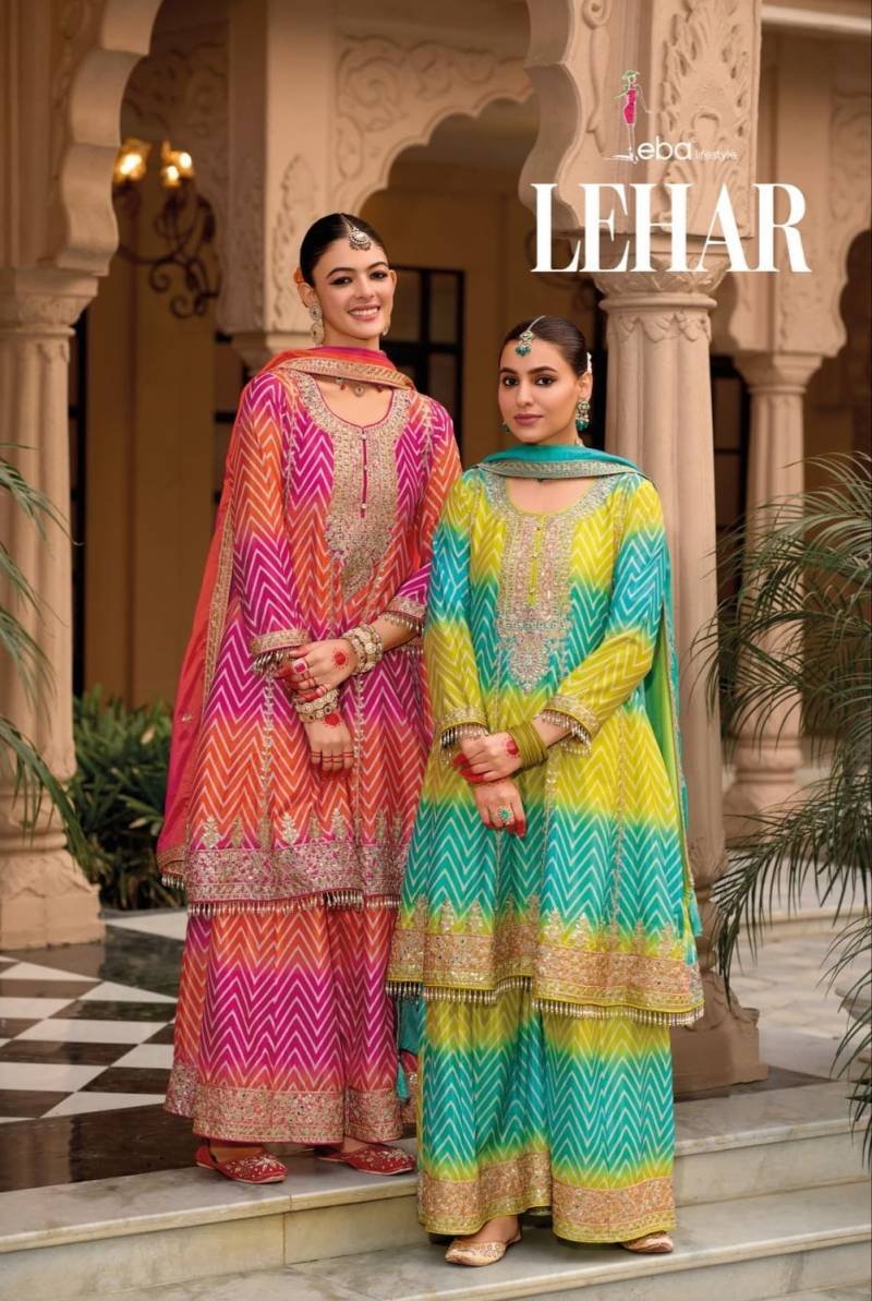 Eba Lehar Chinon Digital Printed Ready Made Suits Collection Wholesale