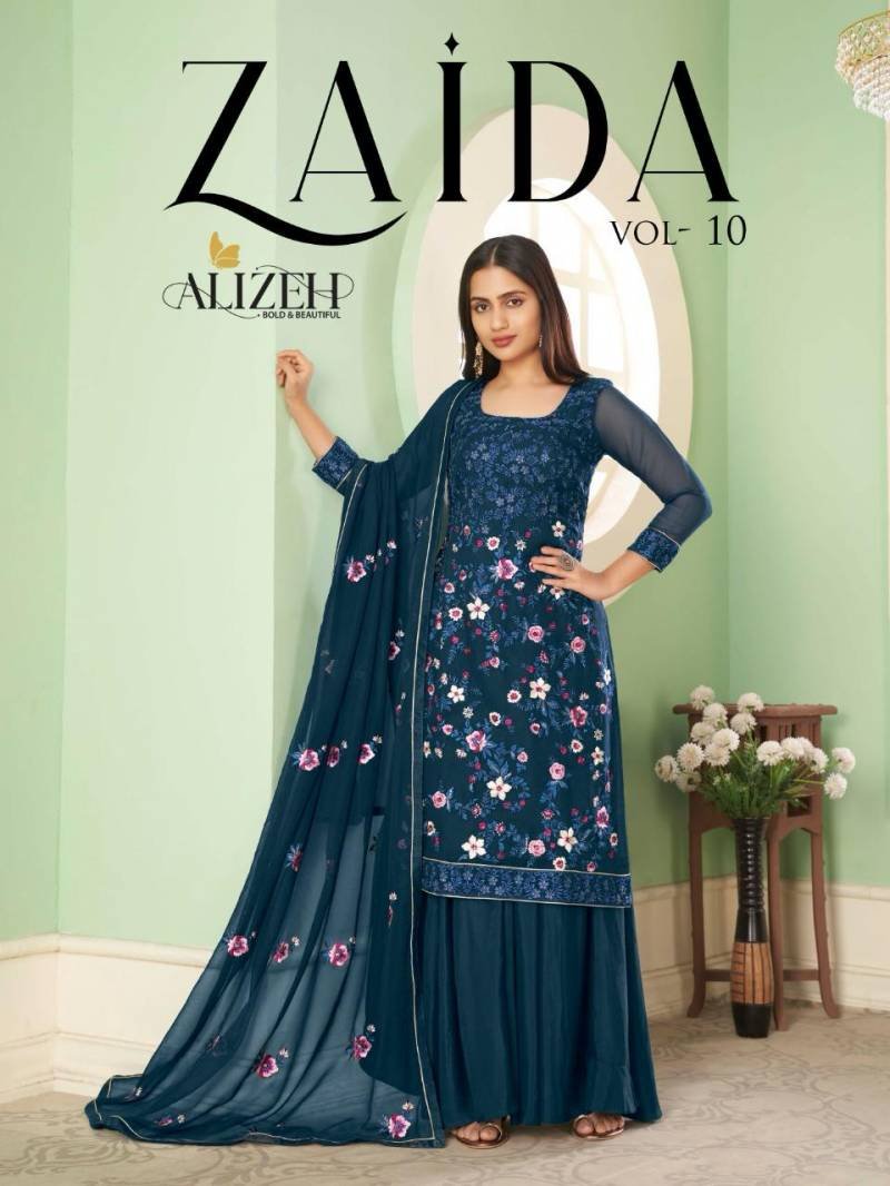 Alizeh Zaida Vol 10 Georgette Designer Salwar Suit Collection Wholesale