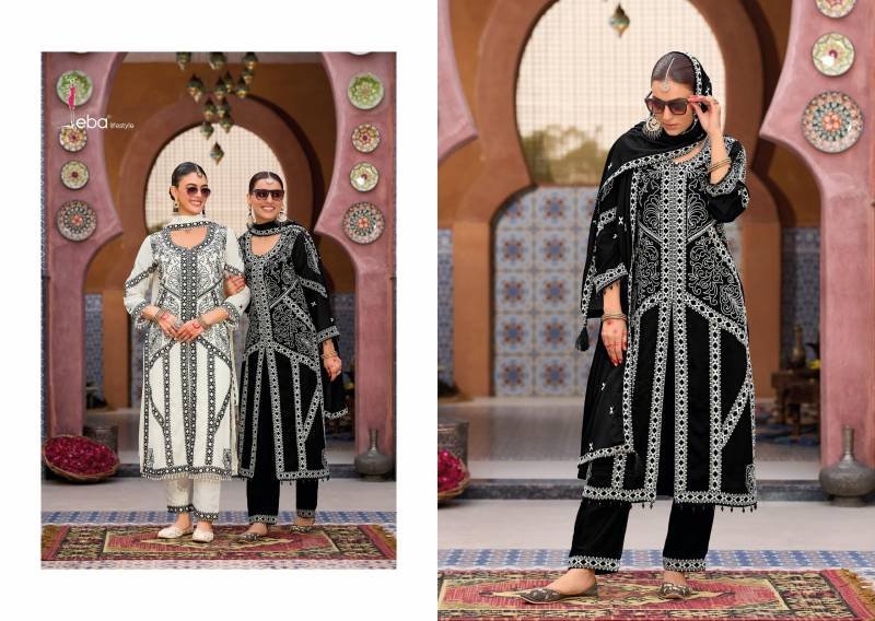 Buy Eba Kase Black And White Chinon With Embroidered Salwar Kameez Wholesale 2026