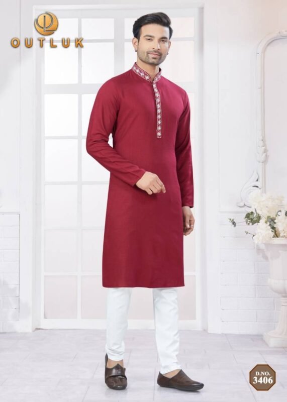 Launching Outluk Wedding Collection Vol 34 Cotton Kurta With Pajama Collection Wholesale 2026