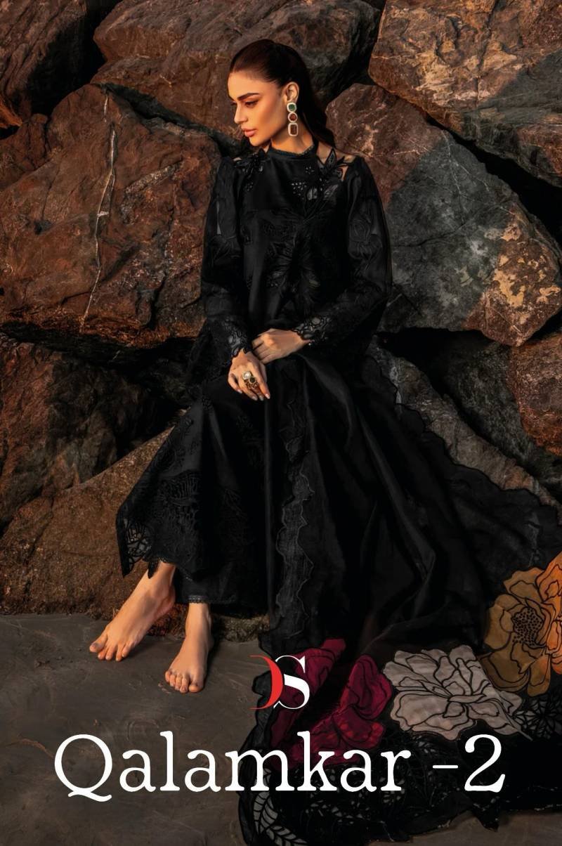 Deepsy Qalamkar 2 Cotton Embroidered Pakistani Salwar Kameez Wholesale