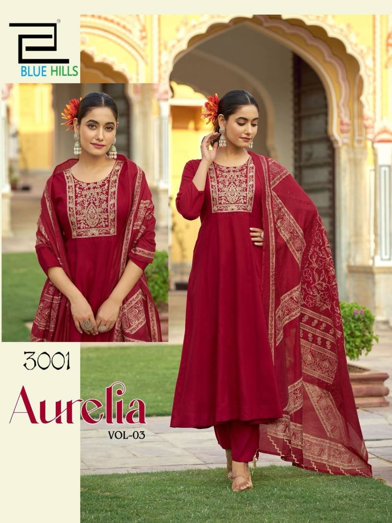 Launching Blue Hills Aurelia Vol 3 Rayon Kurti Bottom With Dupatta Collection Wholesale 2026