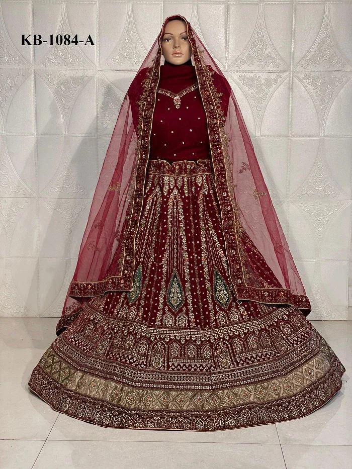 Kb 1084 A And B Designer Embroidered Lehenga Choli Collection Wholesale