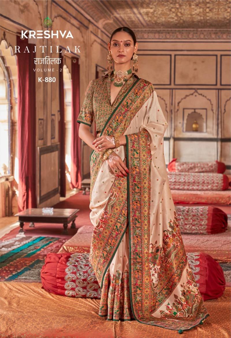 Kreshva Rajtilak Vol 2 Pv Silk Traditional Designer Saree Collection Wholesale