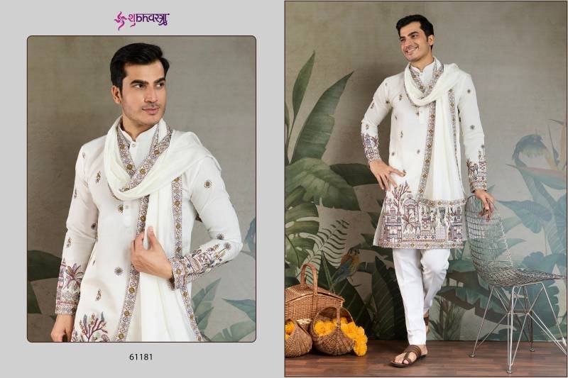 Launching Shubhvastra Rajwada Attire 3 Viscose Silk Mens Kurta With Dupatta Wholesale 2026