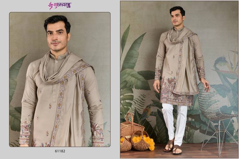 Launching Shubhvastra Rajwada Attire 3 Viscose Silk Mens Kurta With Dupatta Wholesale 2026