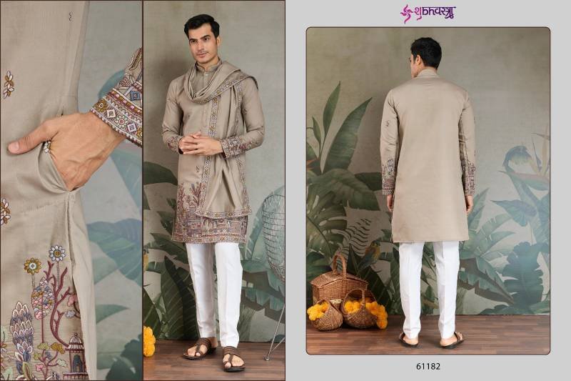 Launching Shubhvastra Rajwada Attire 3 Viscose Silk Mens Kurta With Dupatta Wholesale 2026