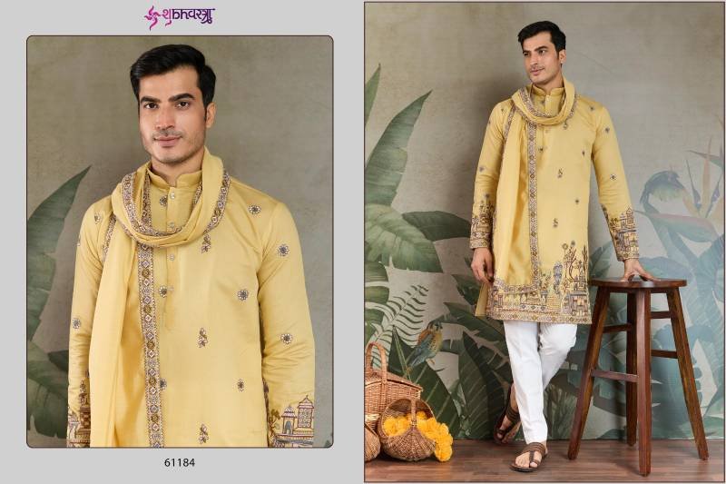 Launching Shubhvastra Rajwada Attire 3 Viscose Silk Mens Kurta With Dupatta Wholesale 2026