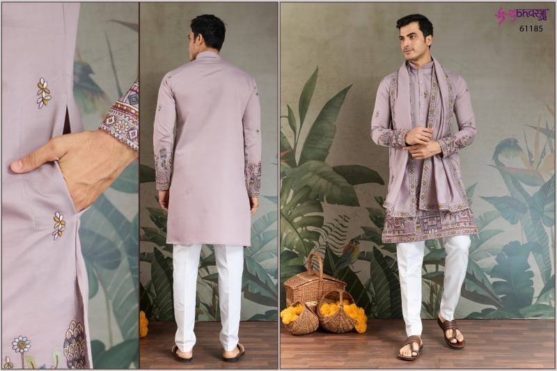 Launching Shubhvastra Rajwada Attire 3 Viscose Silk Mens Kurta With Dupatta Wholesale 2026