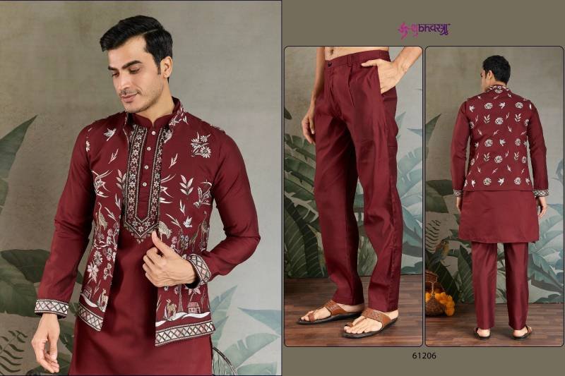 Stylish Shubhvastra Rajwada Attire 4 Viscose Silk Mens Traditional Wear Wholesale 2026