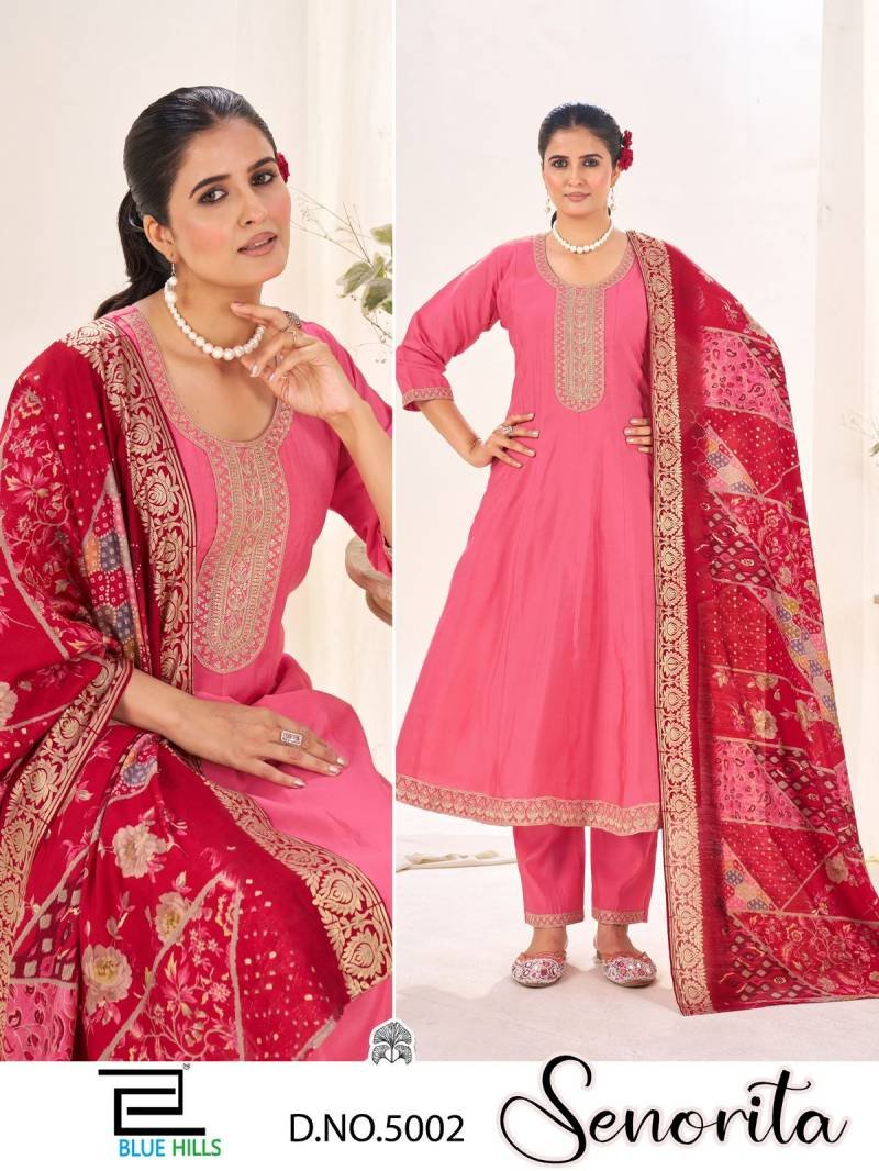 Launching Blue Hills Senorita Roman Silk Kurti Bottom With Dupatta Wholesale 2026