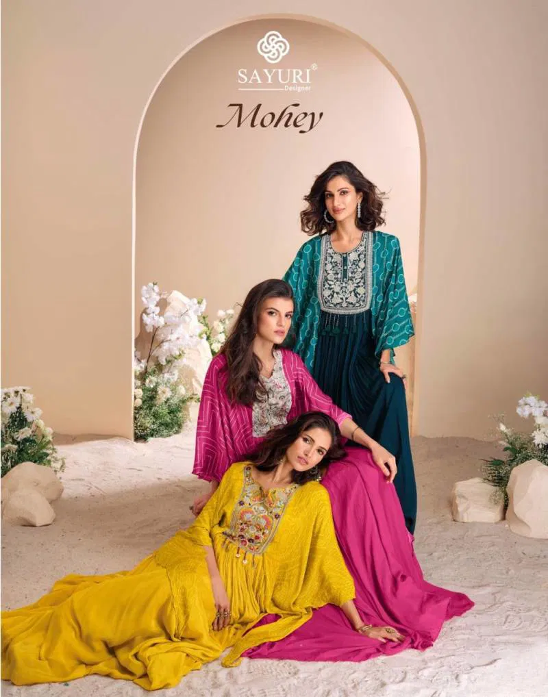Sayuri Mohey Nx Chinon Silk Embroidered Fancy Gown Collection Wholesale