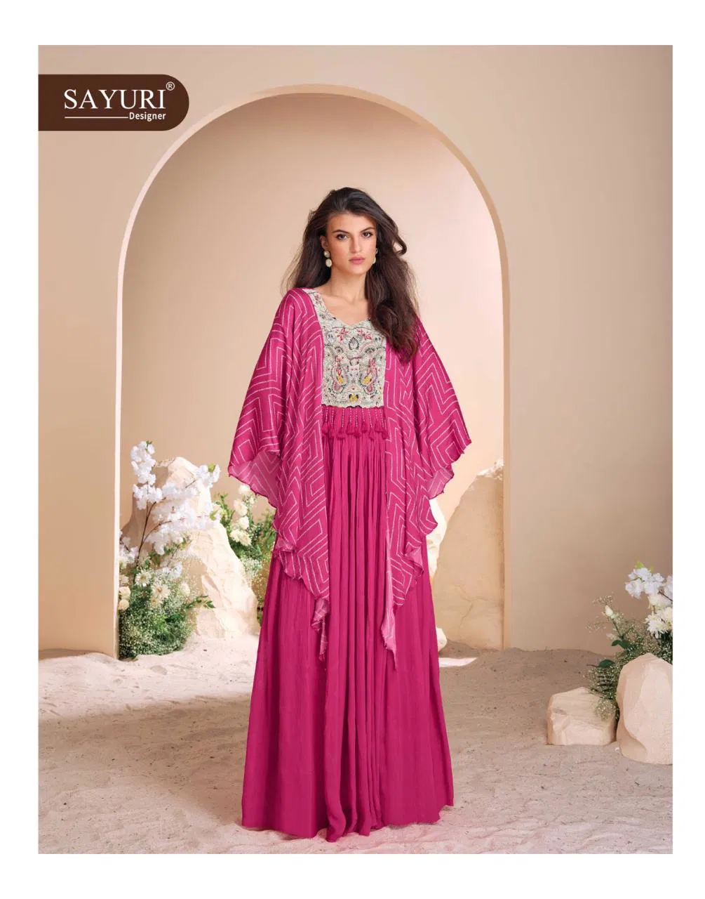 Latest Sayuri Mohey Nx Chinon Silk Embroidered Fancy Gown Collection Wholesale 2026